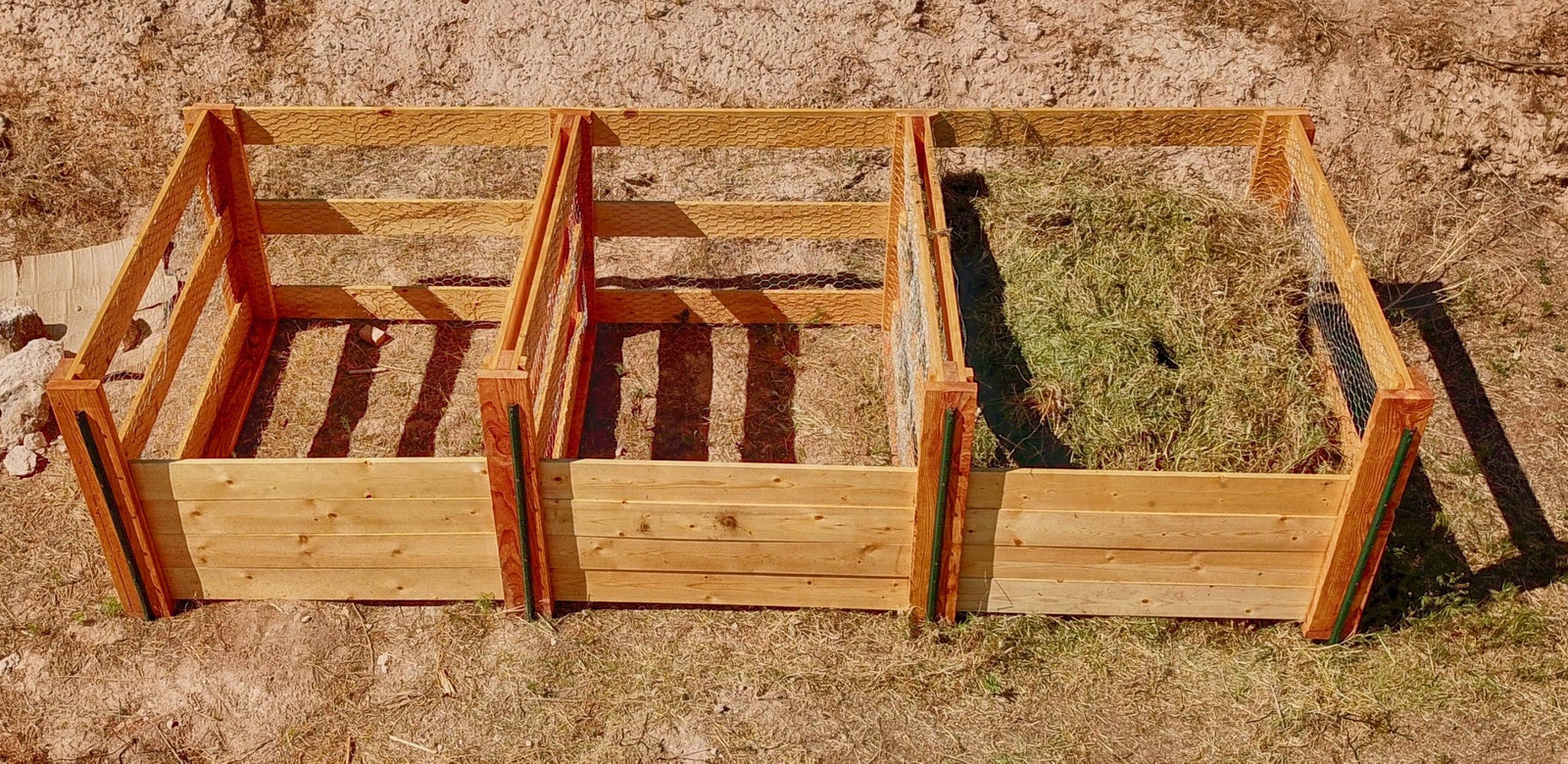 Heavy Duty Wooden Double Bay Compost Bin