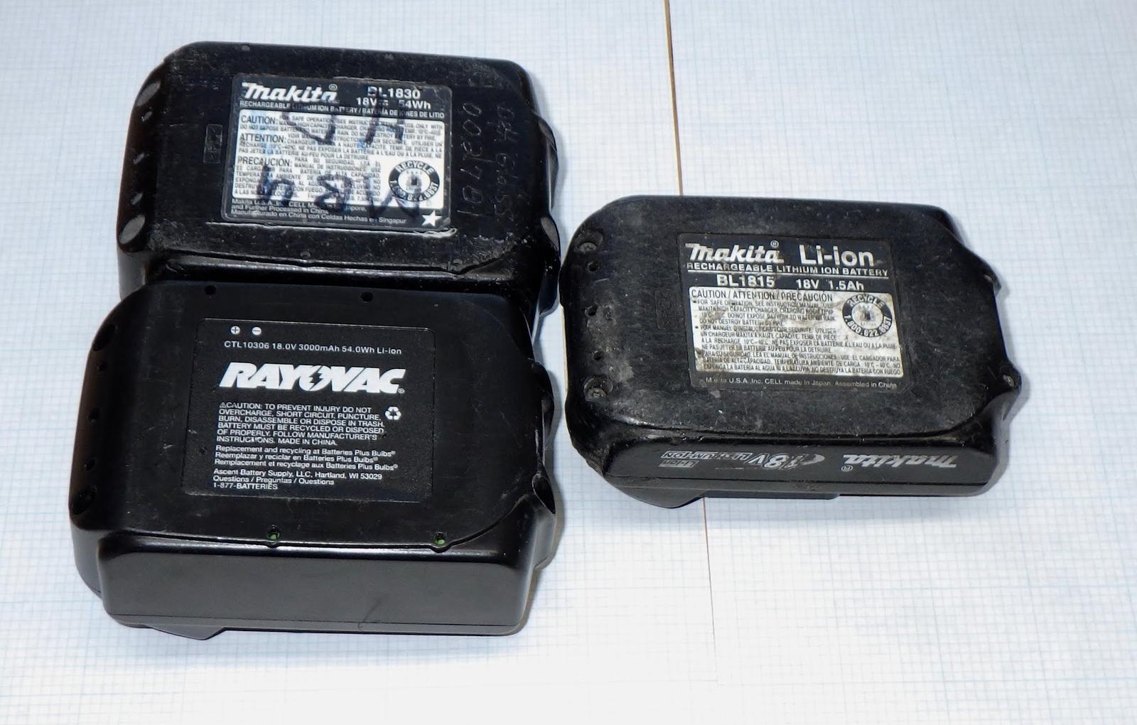 Makita and Rayovac Battery Pack Teardowns