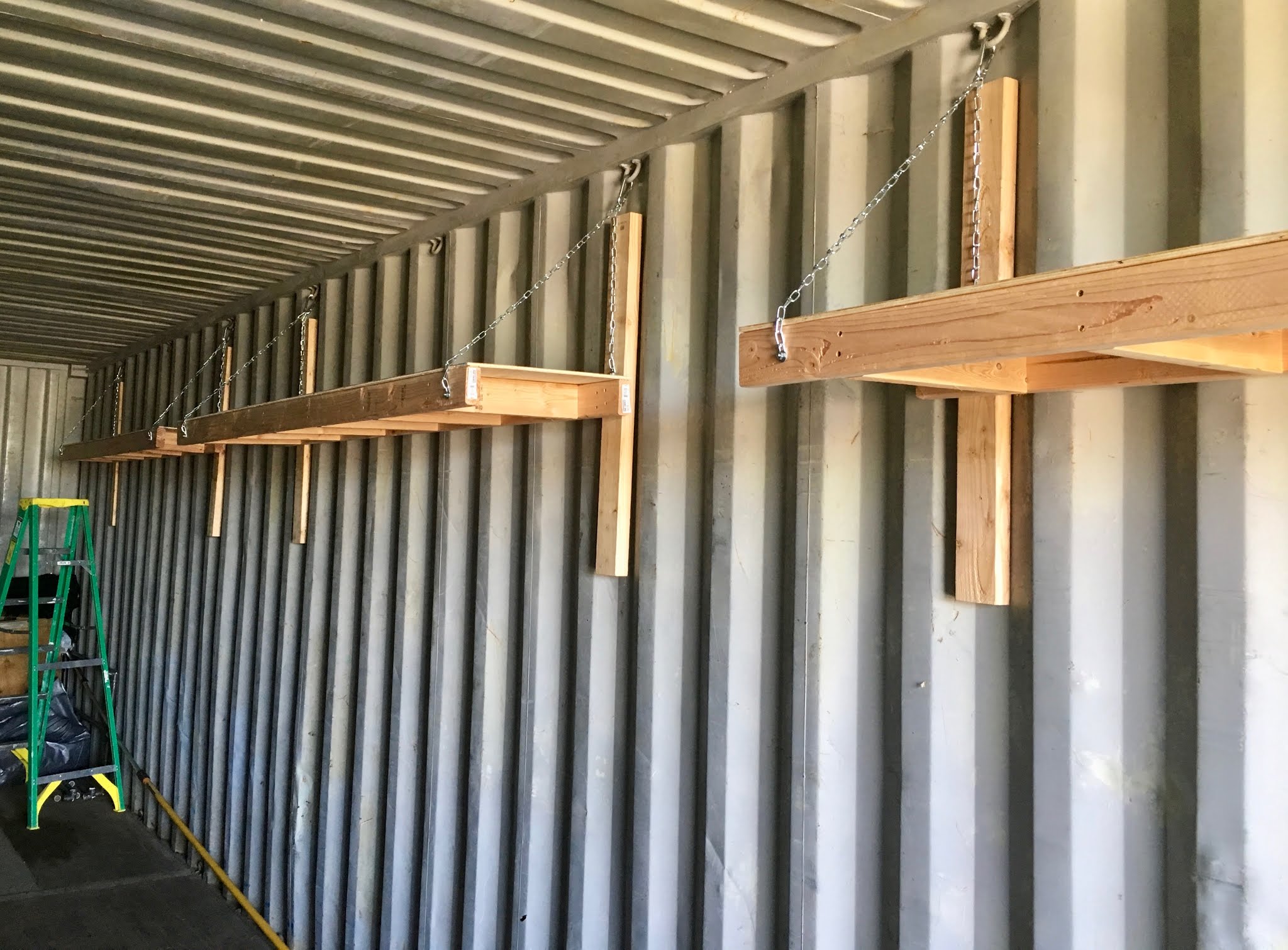 How To Build Simple Shelves in a Shipping Container 